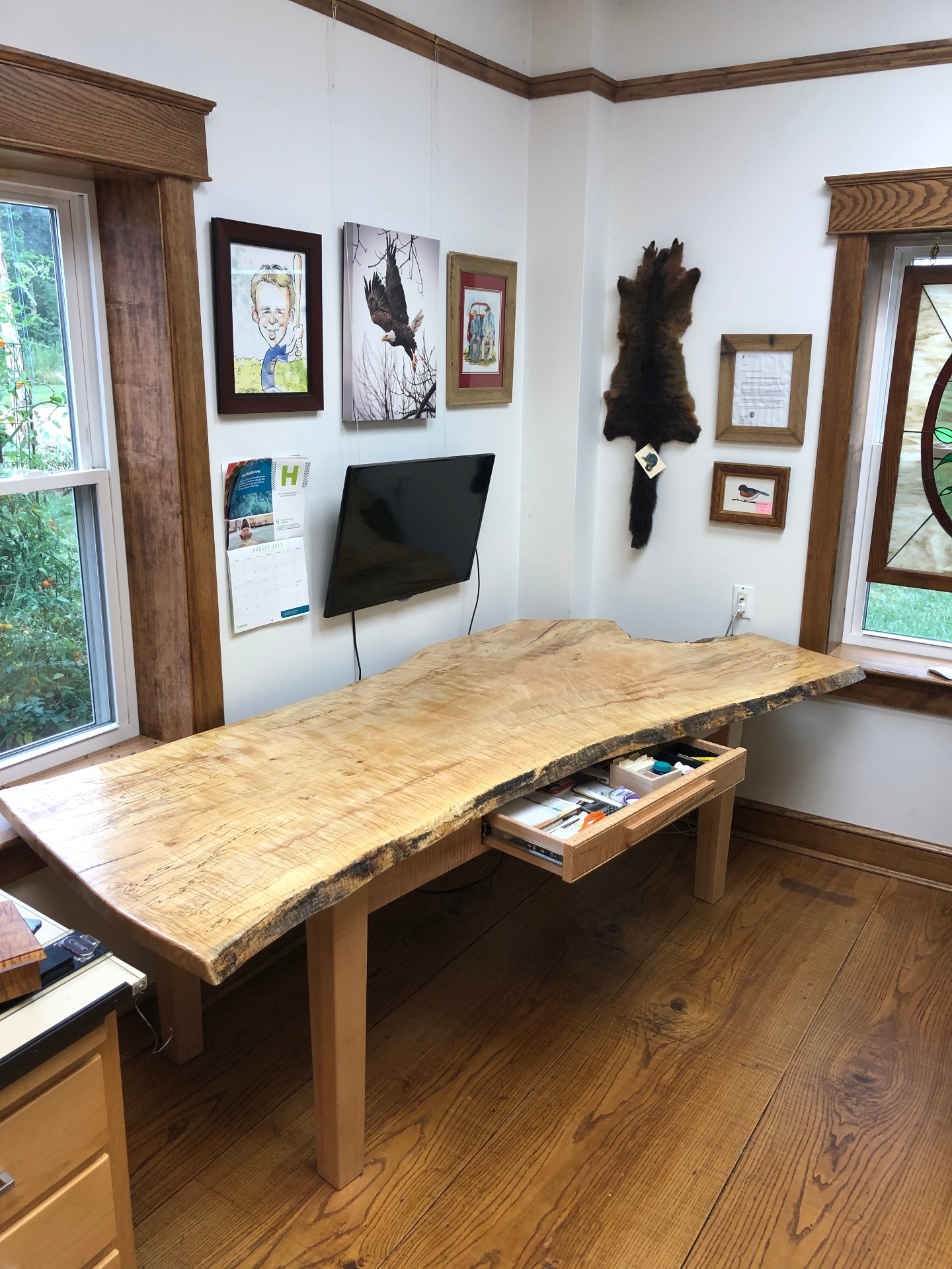 Curly Maple Office Desk