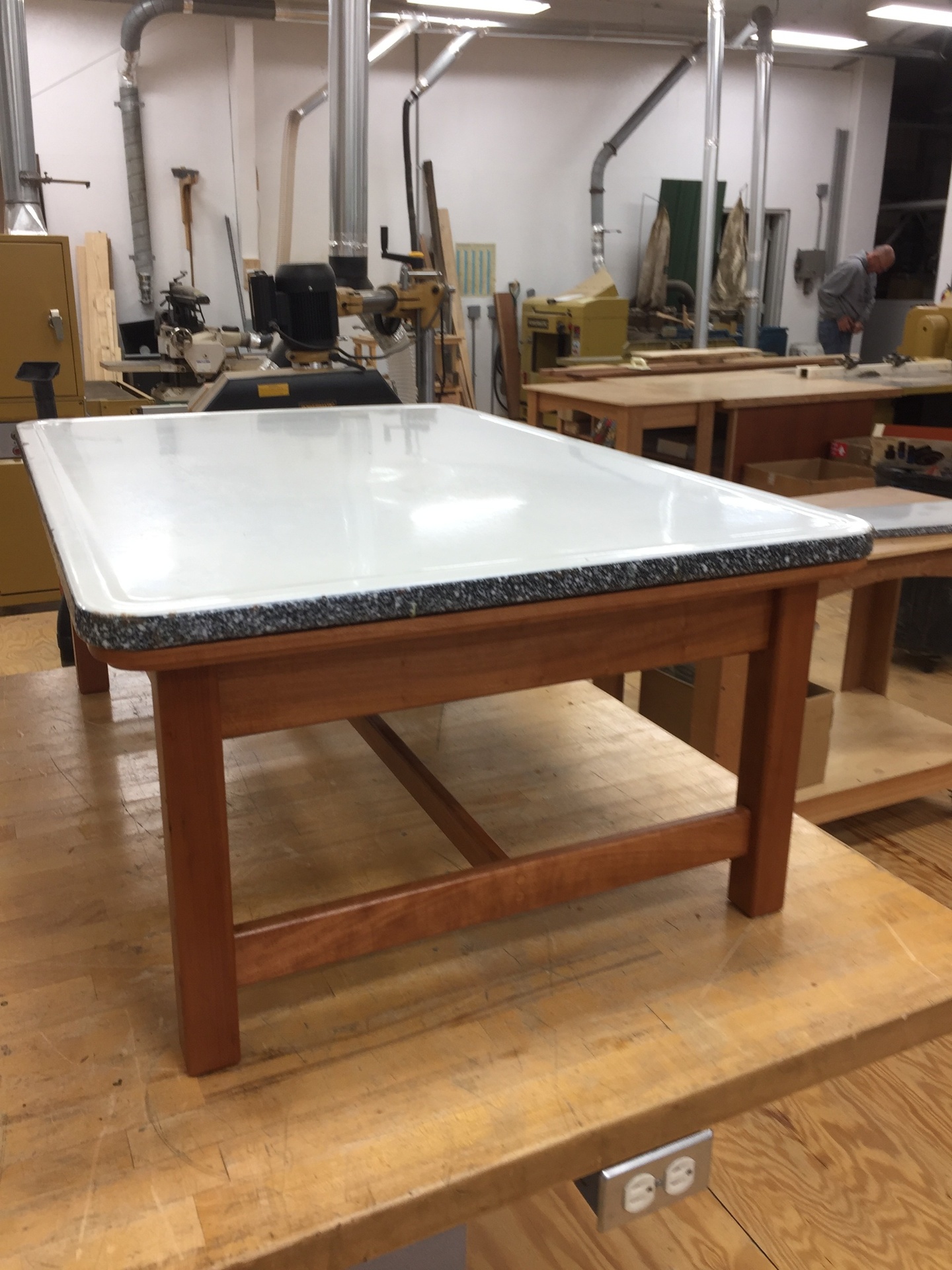 Enamel Top Table & Bench