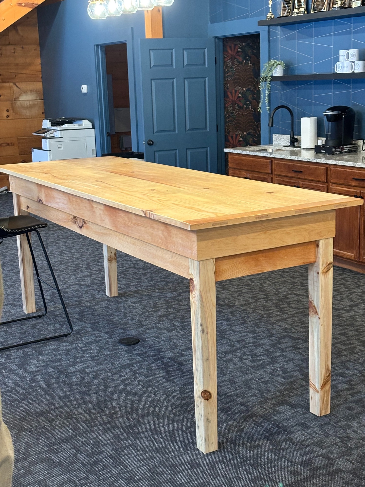 Knotty Pine Farmhouse Table