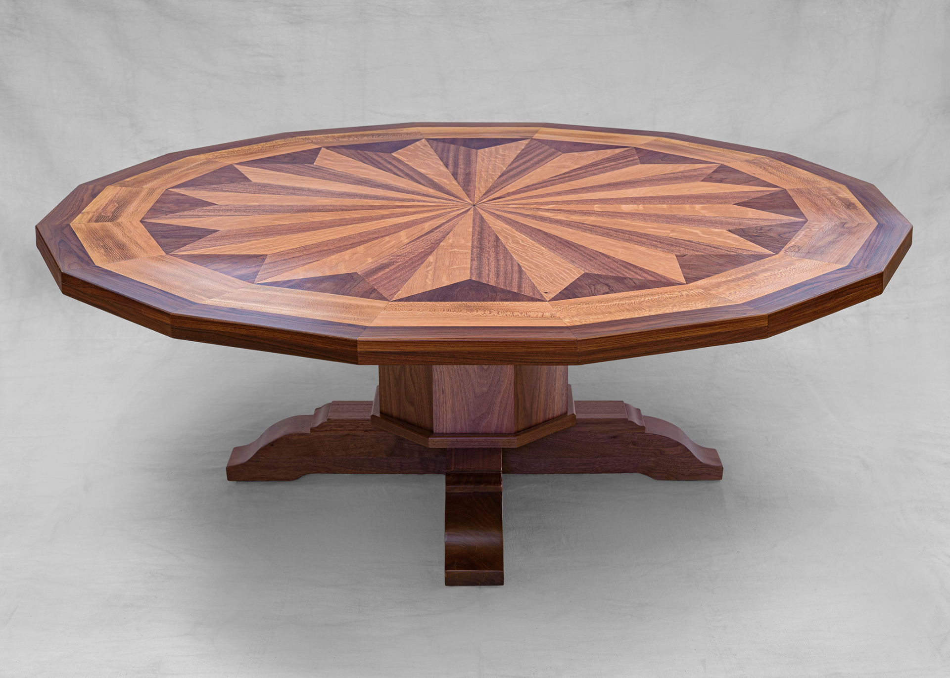 52" Exotic Wood Geometric Table
