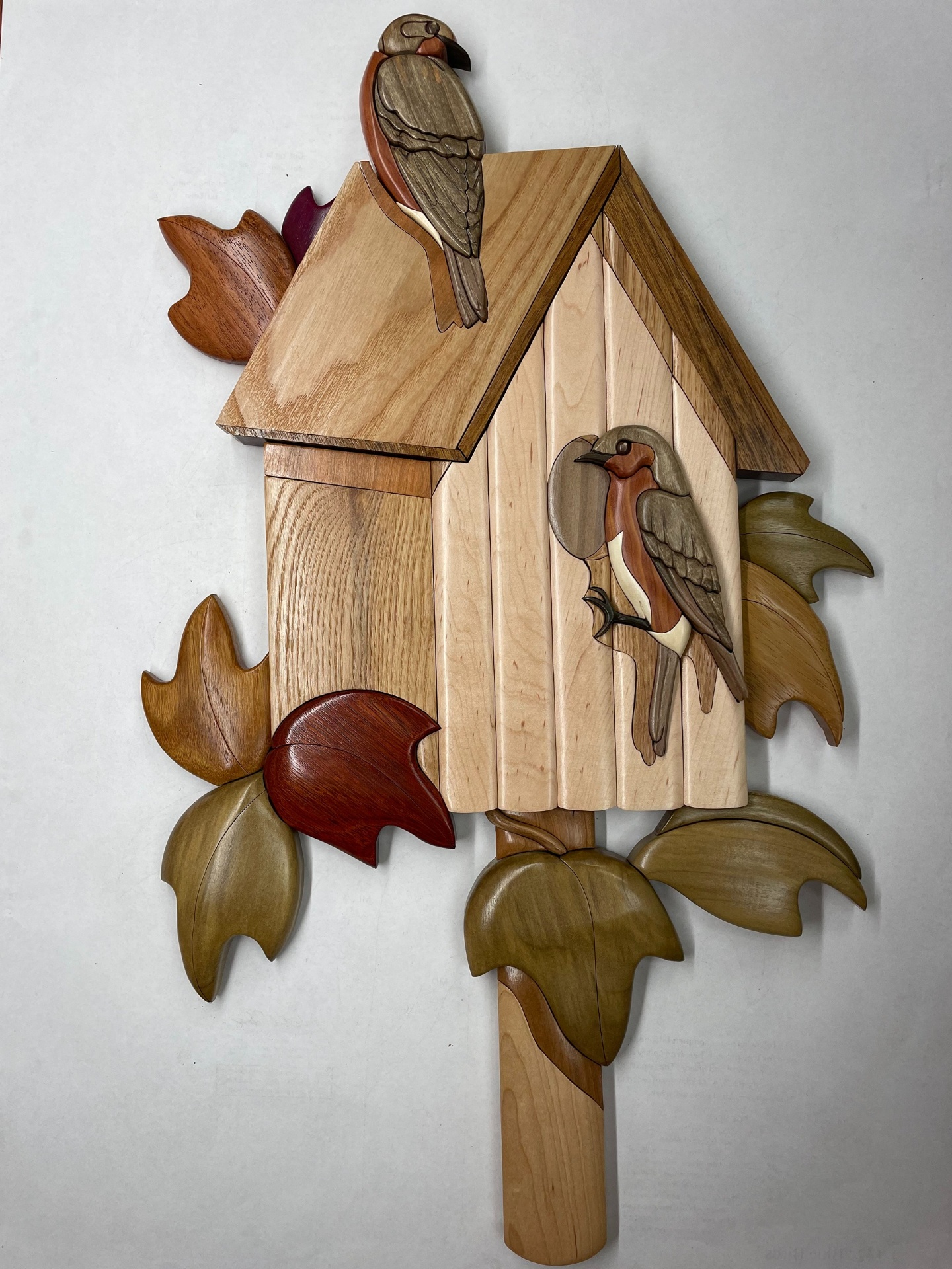 Intarsia Bluebirds Birdhouse