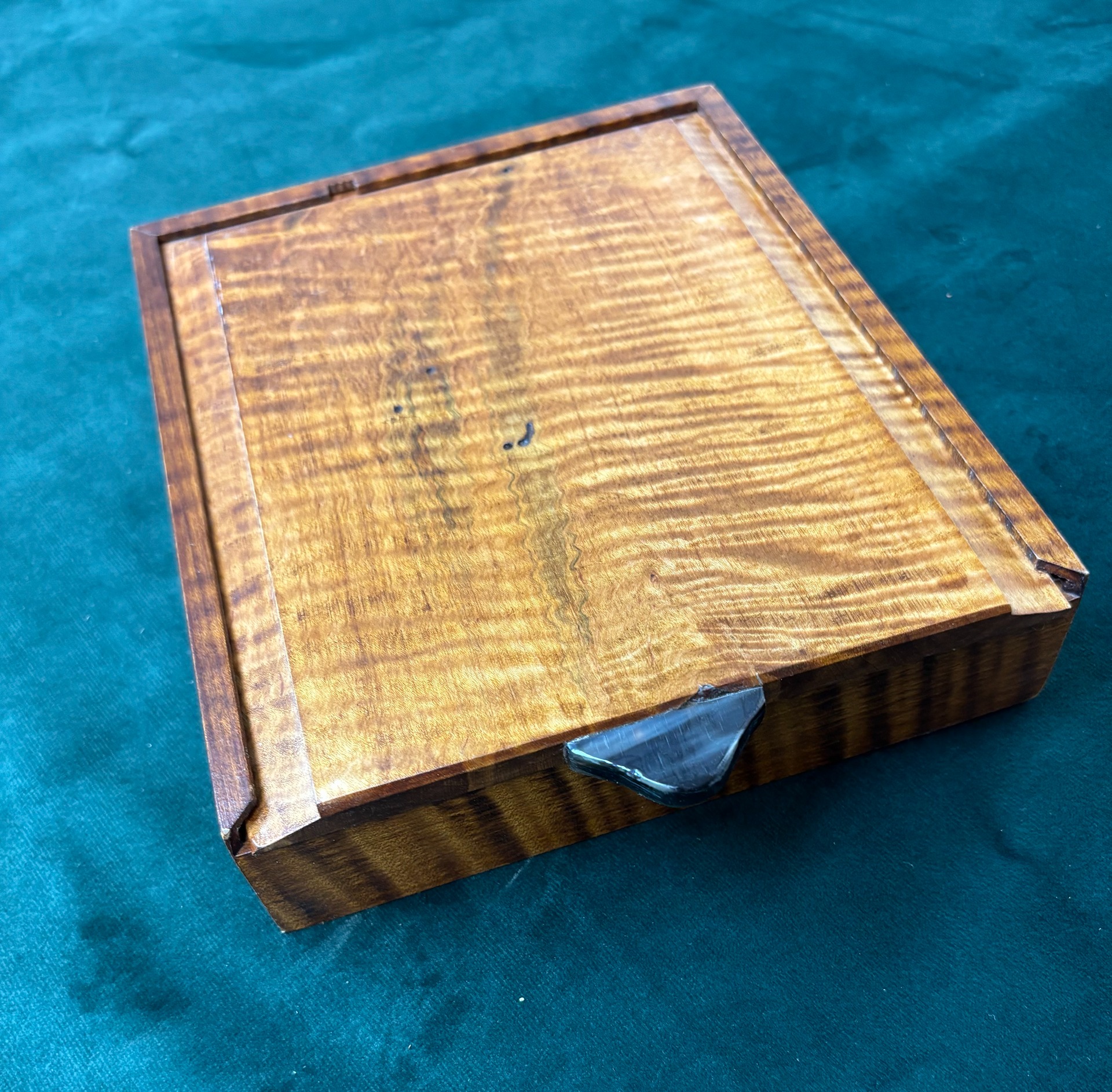 Curly Maple Slide Lid Box