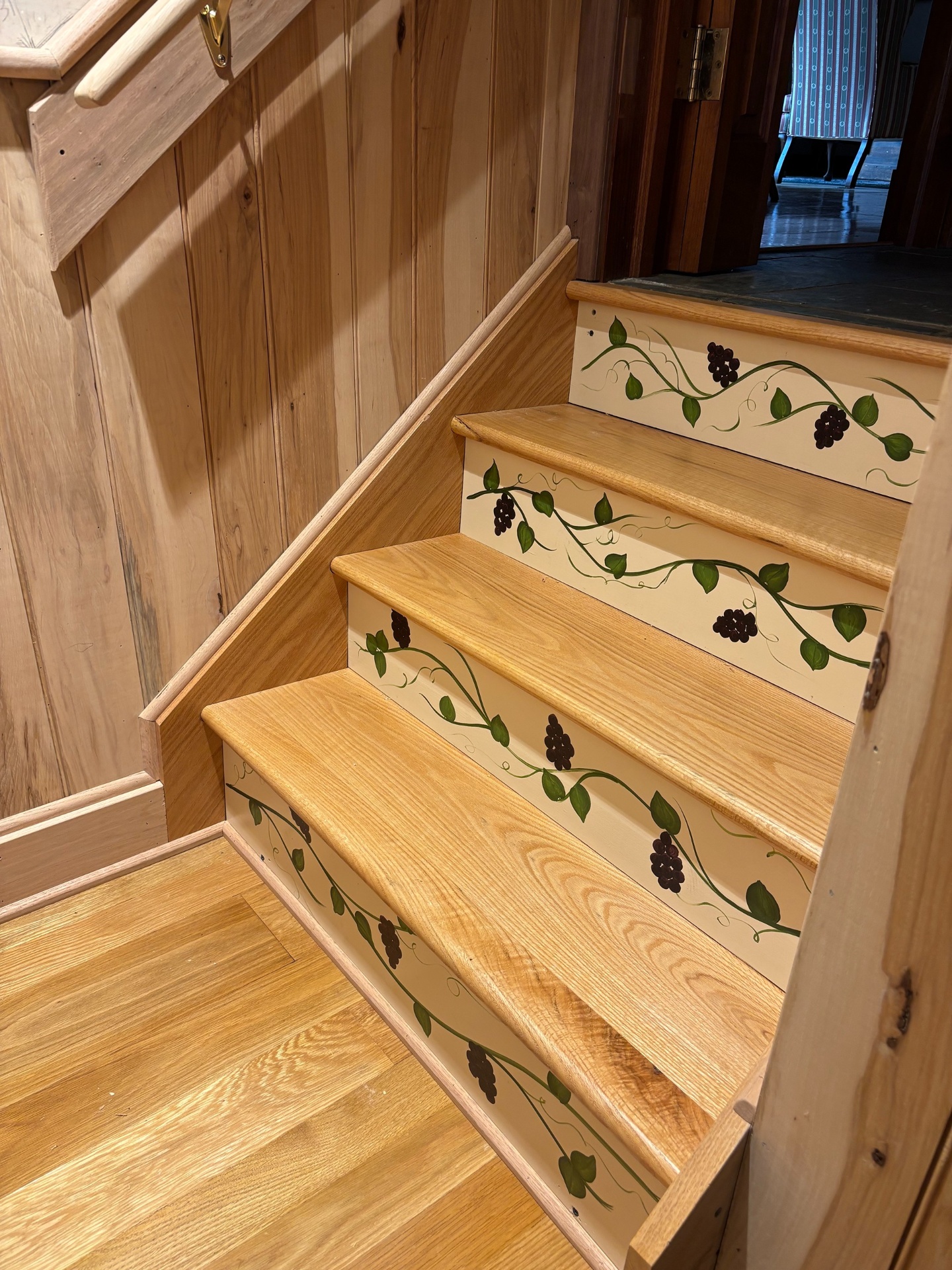 Custom Oak Staircase with Painted Risers