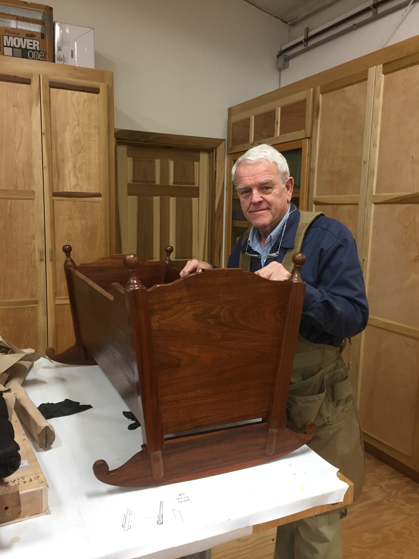 Walnut Rocking Cradle
