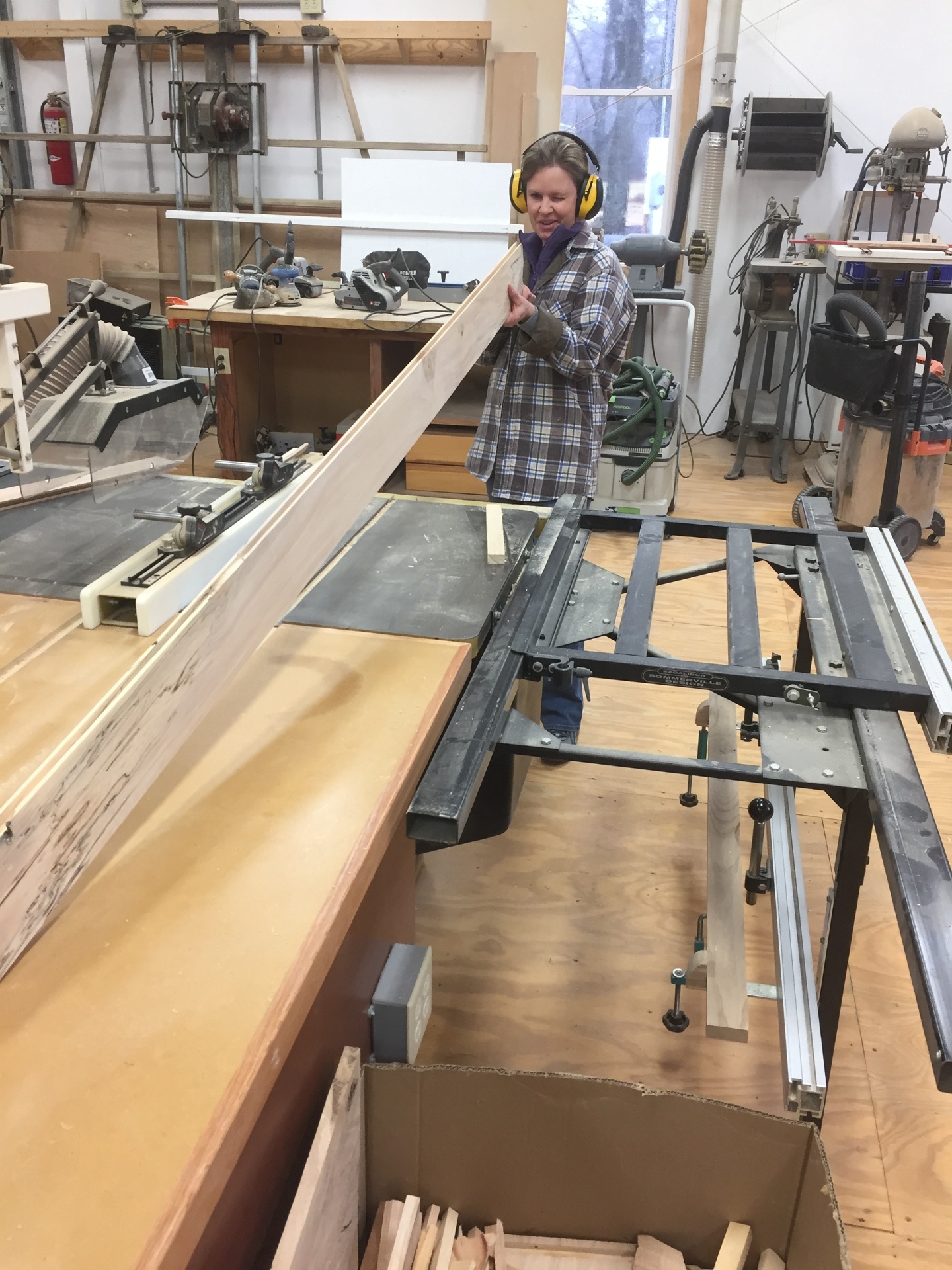 Inside the woodworking workshop