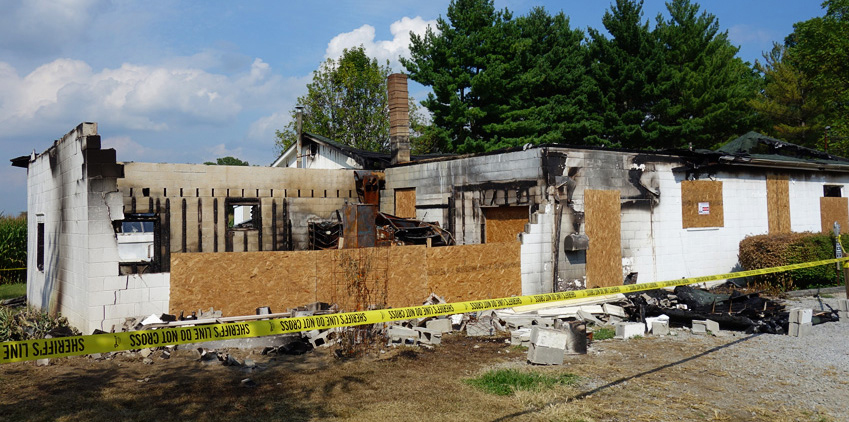 The aftermath of the 2014 workshop fire